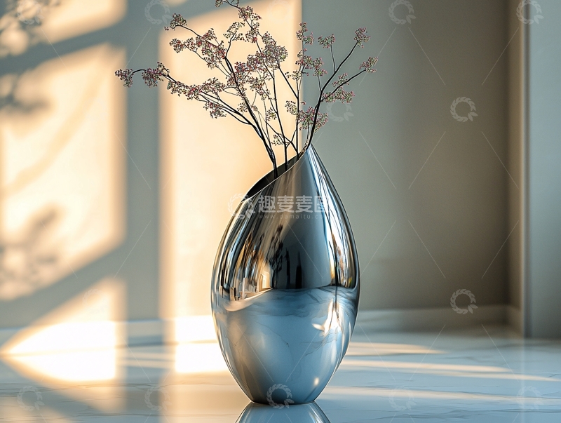 高清大图下载【趣麦麦图】现代金属花瓶