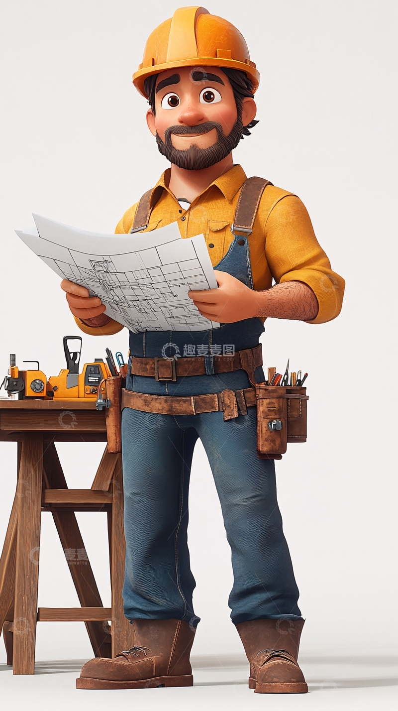 高清大图下载【趣麦麦图】卡通工程师