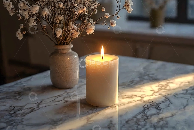 高清大图下载【趣麦麦图】温馨的烛光与花瓶