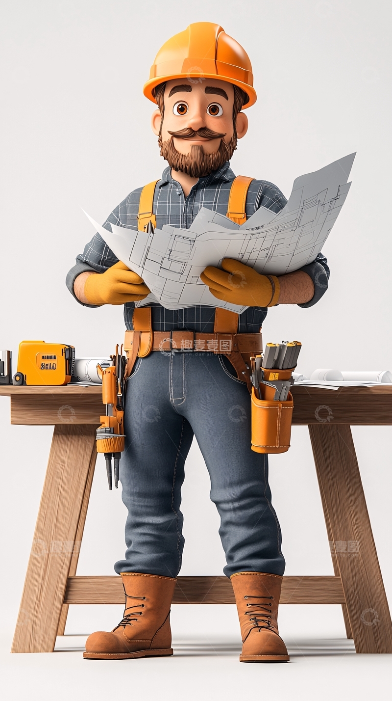 高清大图下载【趣麦麦图】卡通工程师
