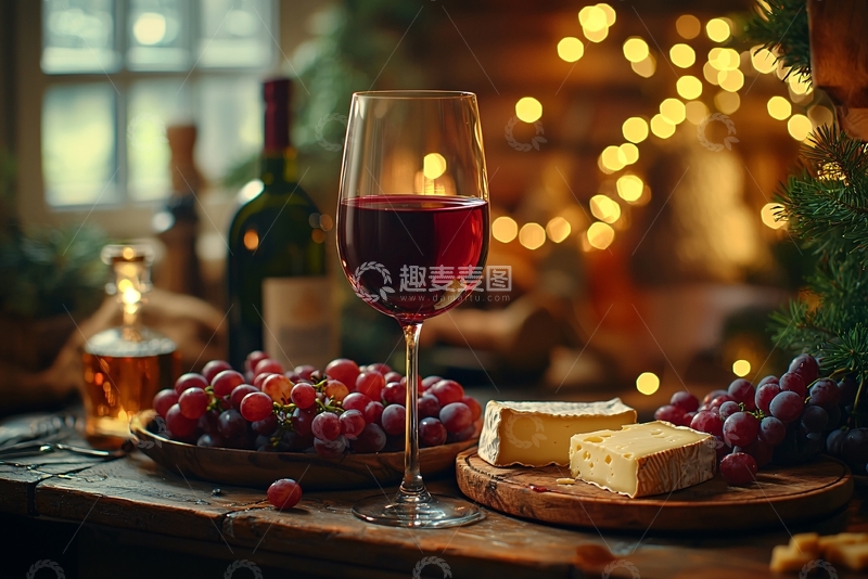 高清大图下载【趣麦麦图】红酒美食温馨氛围