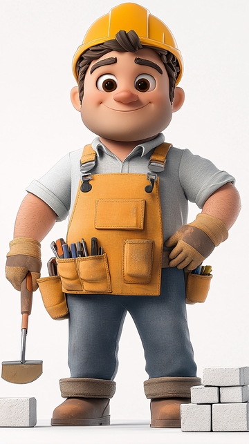 卡通建筑工人