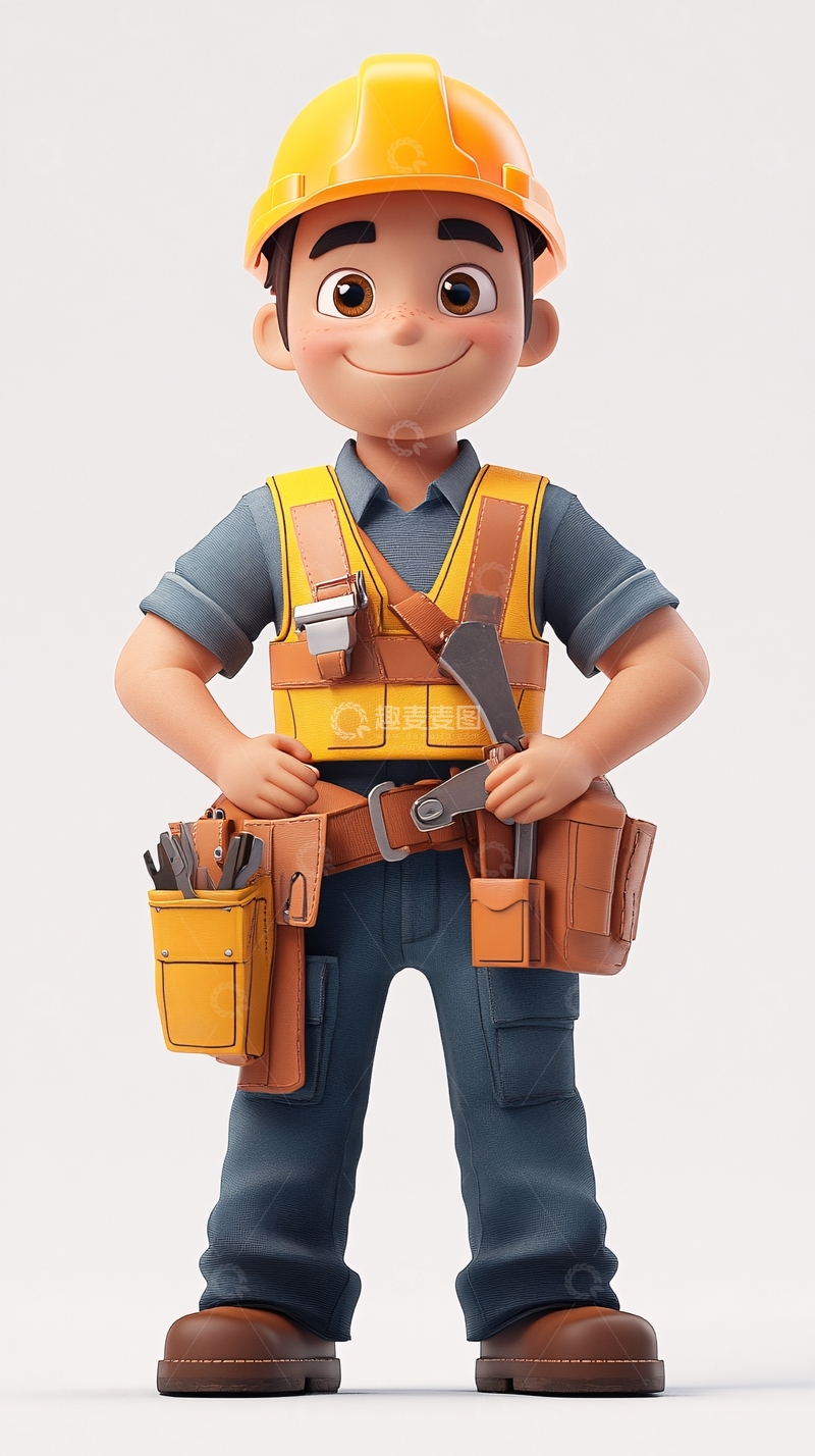 高清大图下载【趣麦麦图】卡通建筑工人
