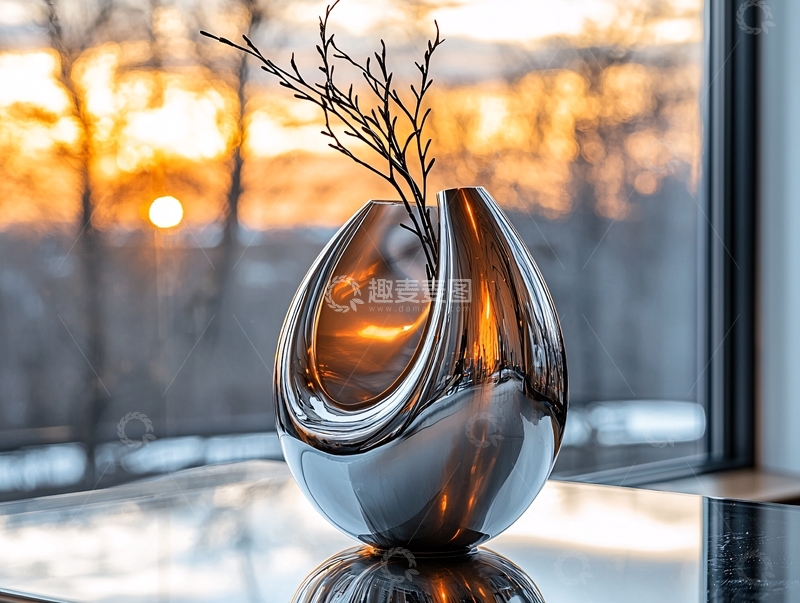 高清大图下载【趣麦麦图】现代简约金属花瓶