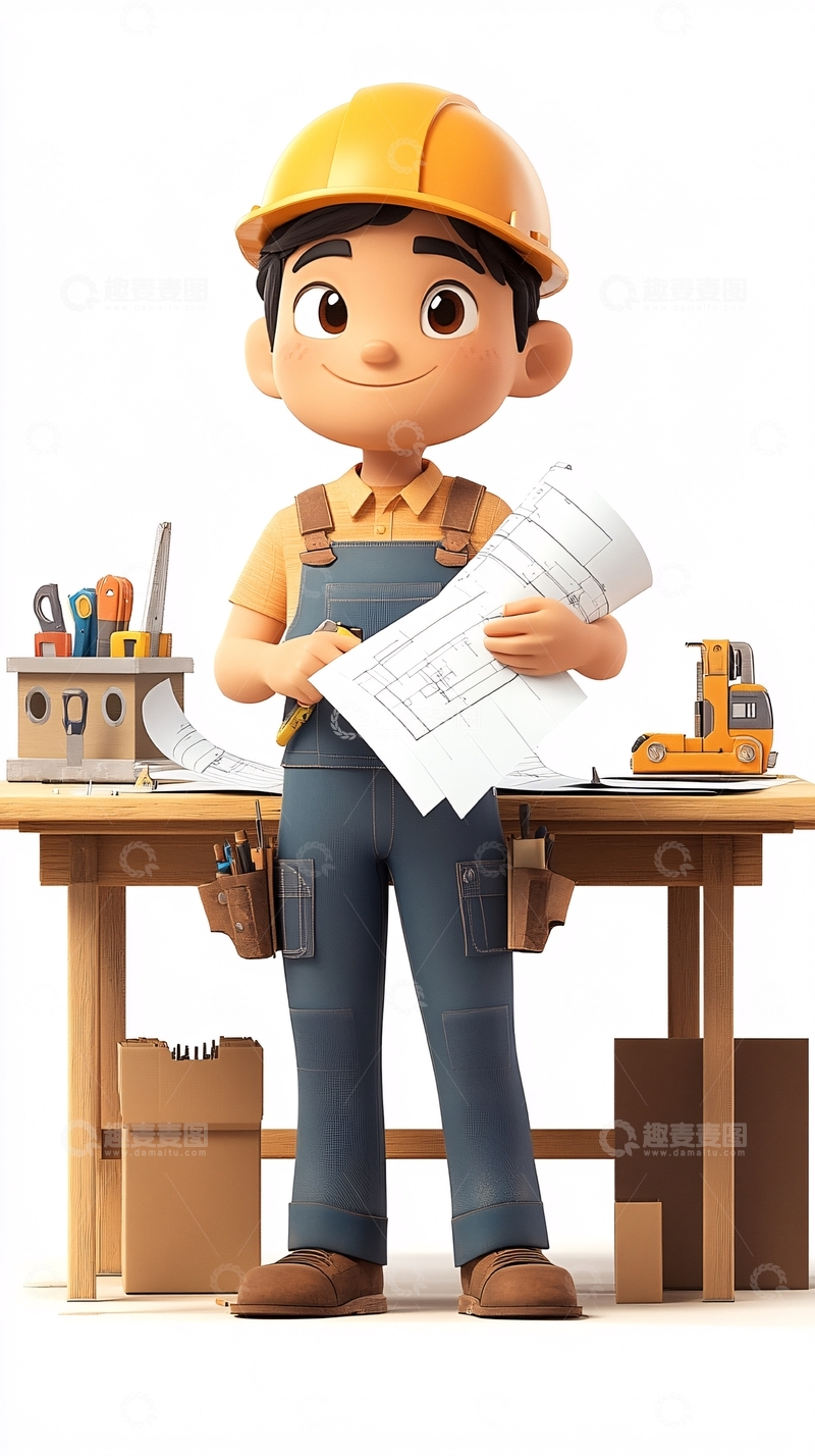 高清大图下载【趣麦麦图】卡通工程师