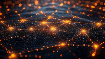 黑暗背景下的发光网络连接