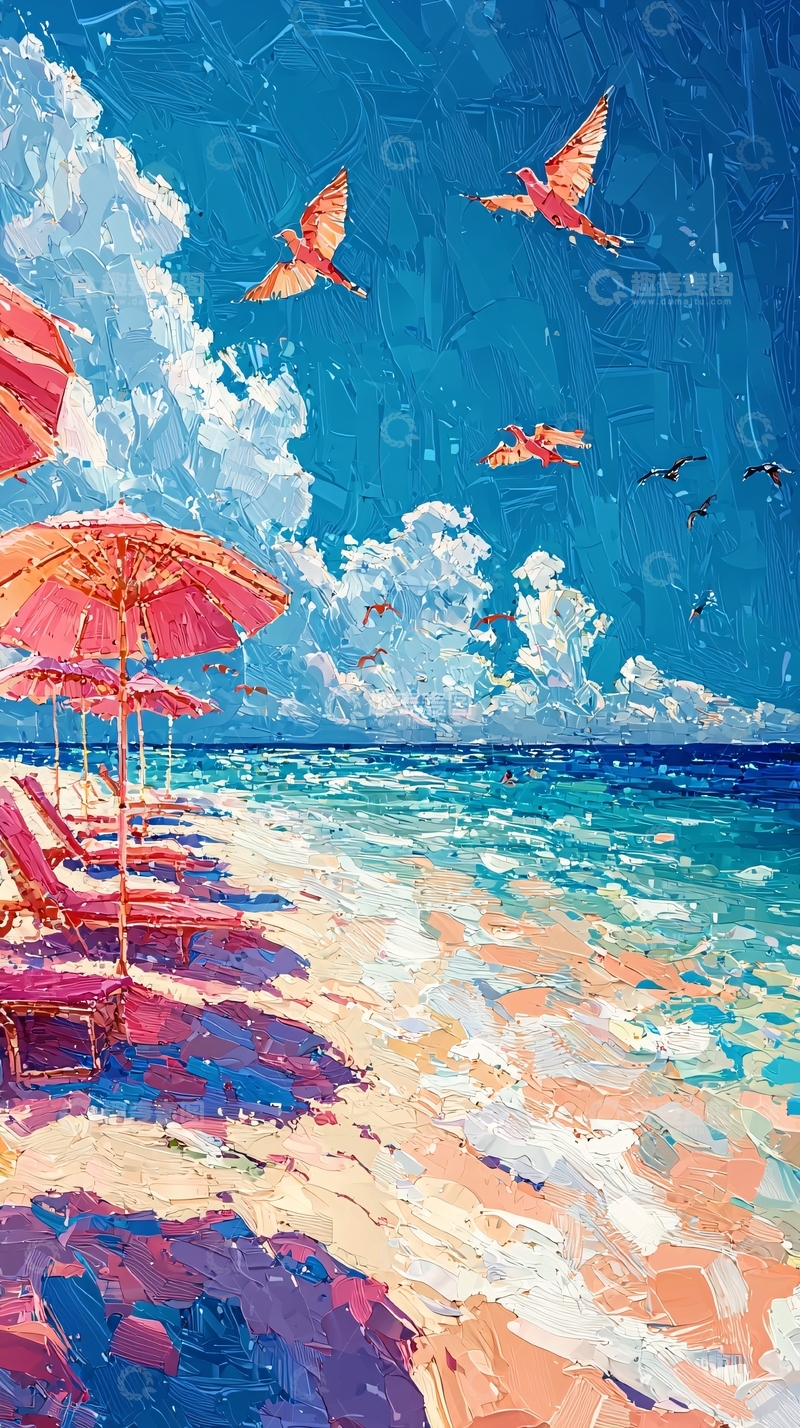 高清大图下载【趣麦麦图】海滩度假沙滩椅