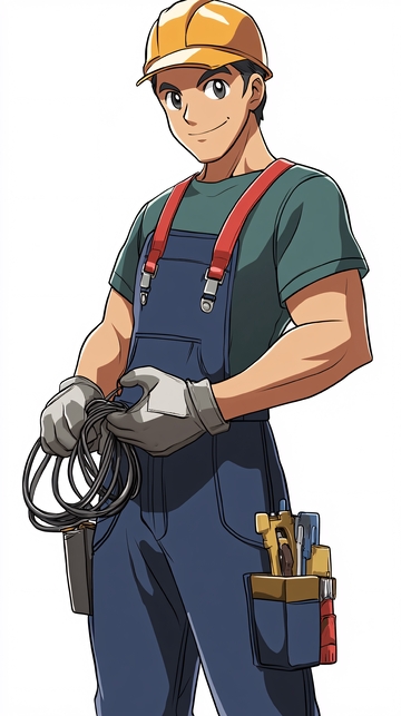 戴安全帽的强壮技工