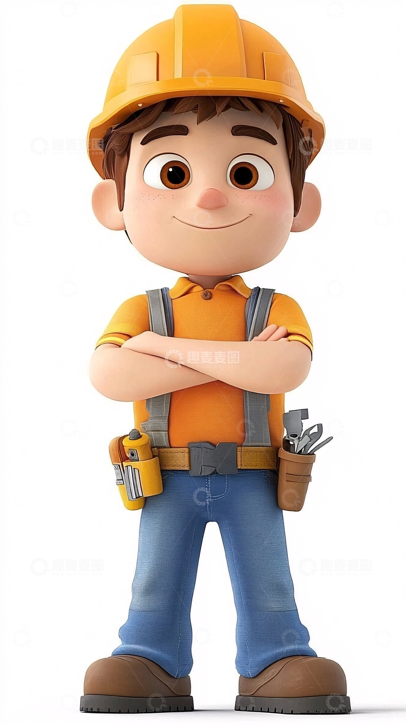 高清大图下载【趣麦麦图】可爱卡通小工人