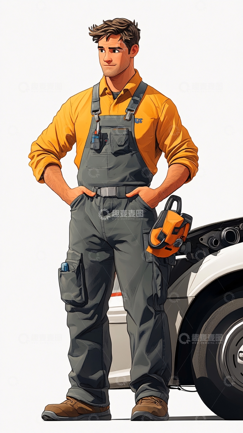 高清大图下载【趣麦麦图】帅气修理工