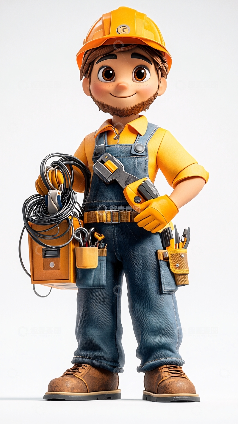 高清大图下载【趣麦麦图】卡通电工