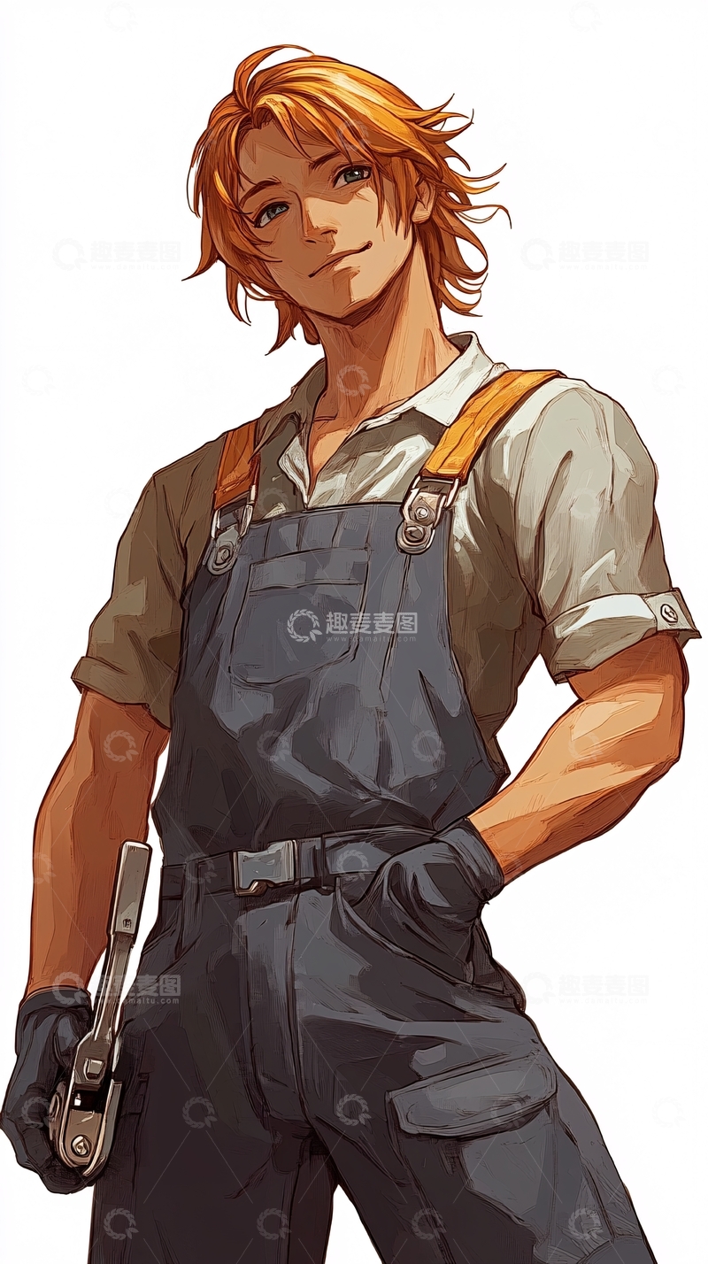 高清大图下载【趣麦麦图】阳光帅气修理工