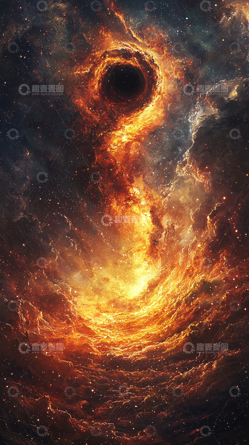高清大图下载【趣麦麦图】宇宙火焰漩涡