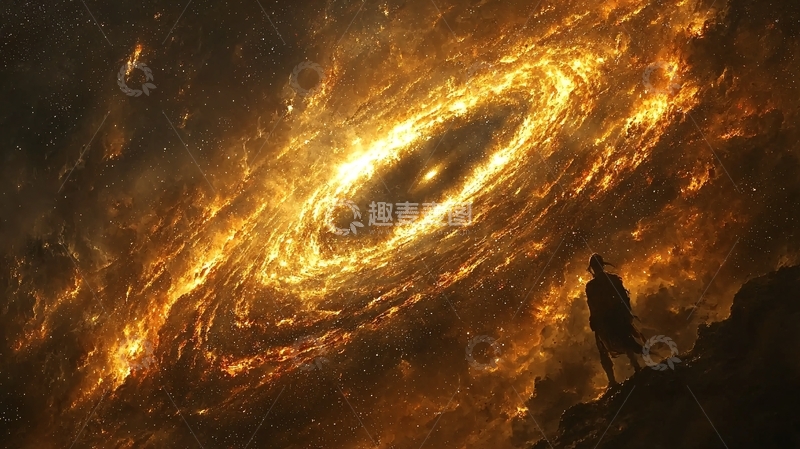 高清大图下载【趣麦麦图】火焰漩涡宇宙奇观