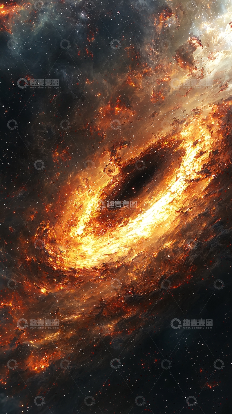 高清大图下载【趣麦麦图】燃烧的宇宙漩涡