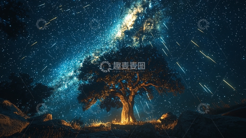 高清大图下载【趣麦麦图】星空树