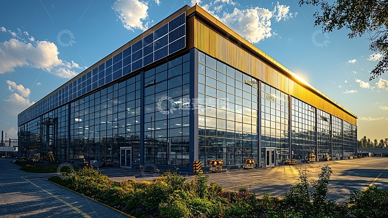 高清大图下载【趣麦麦图】现代化玻璃幕墙厂房