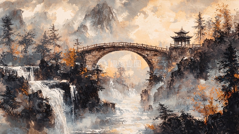 高清大图下载【趣麦麦图】水墨山水画524