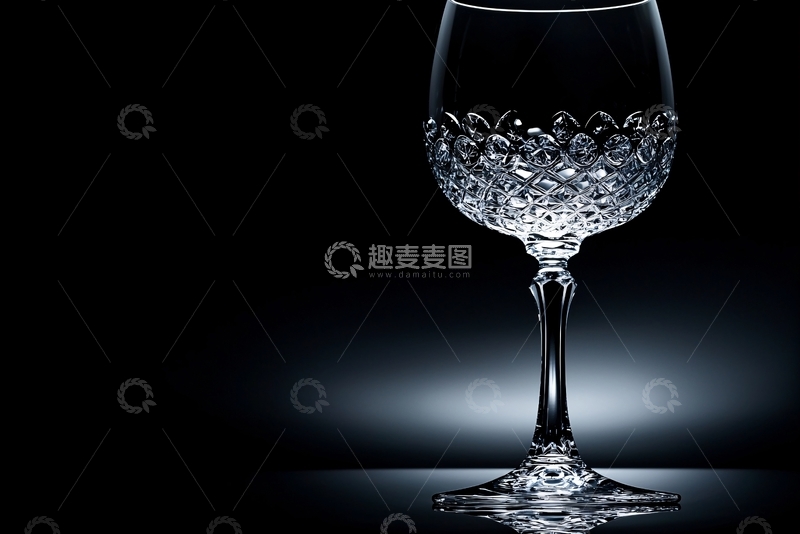 高清大图下载【趣麦麦图】晶莹剔透的水晶高脚杯