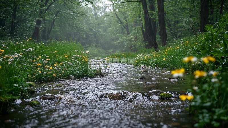 高清大图下载【趣麦麦图】雨后森林小溪3