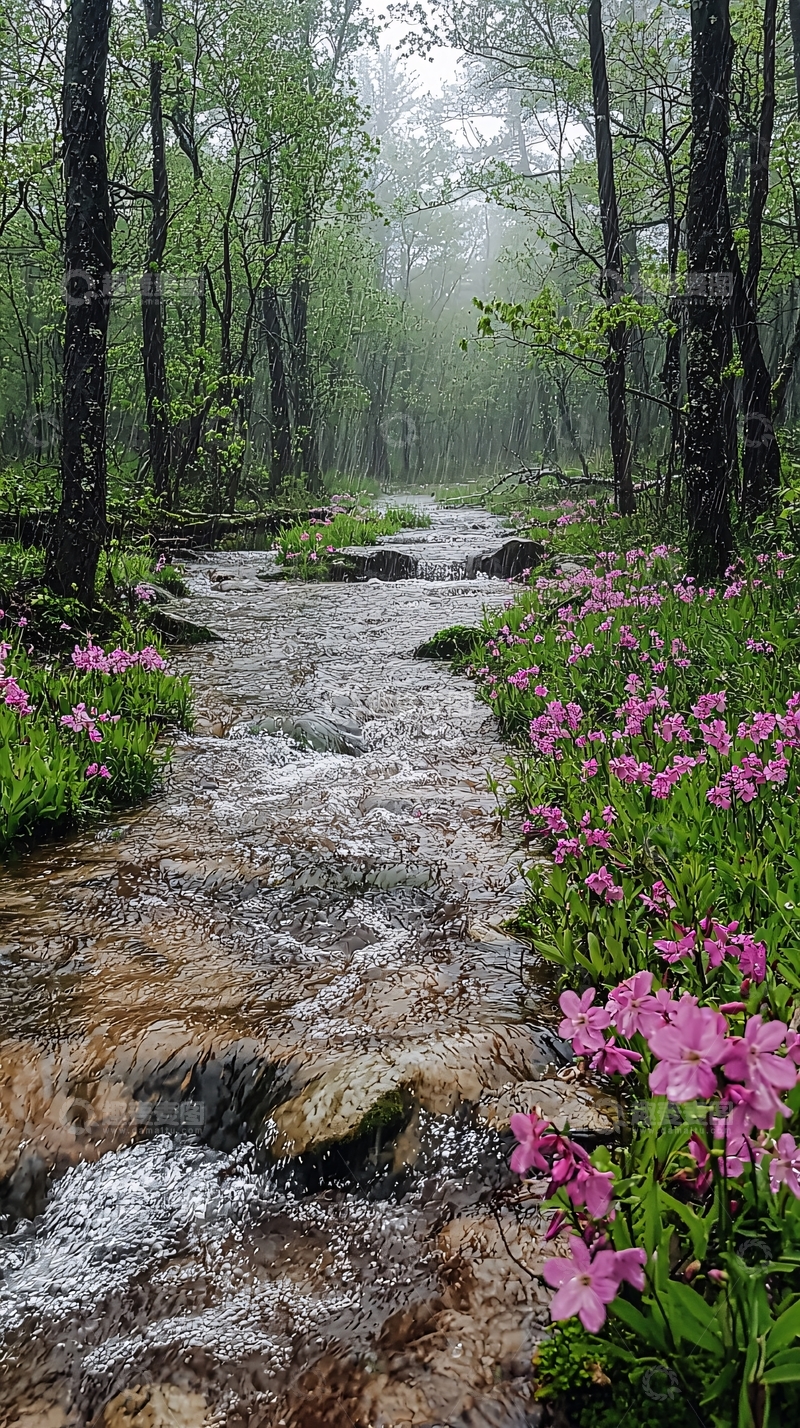 高清大图下载【趣麦麦图】雨后森林小溪4