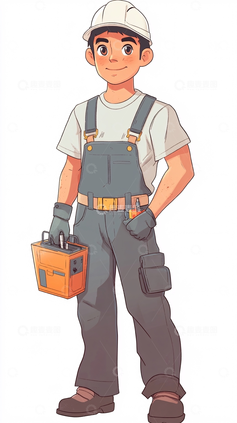 高清大图下载【趣麦麦图】卡通电工