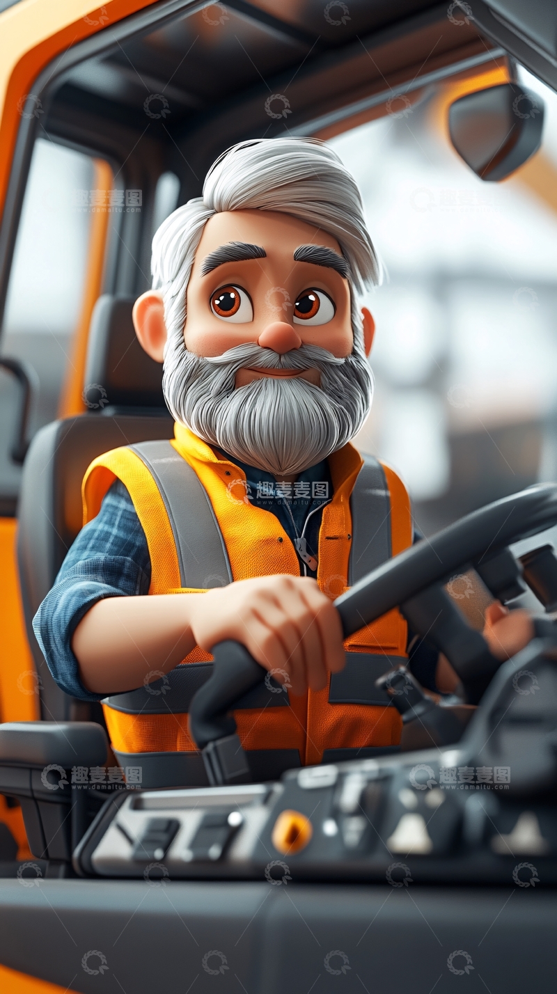 高清大图下载【趣麦麦图】卡通老司机