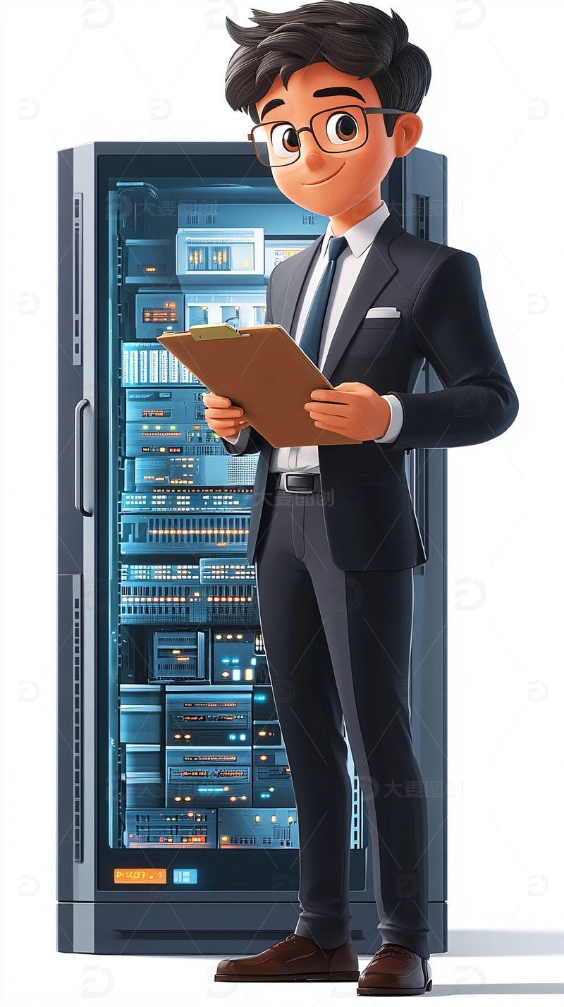 高清大图下载【趣麦麦图】卡通商务男士