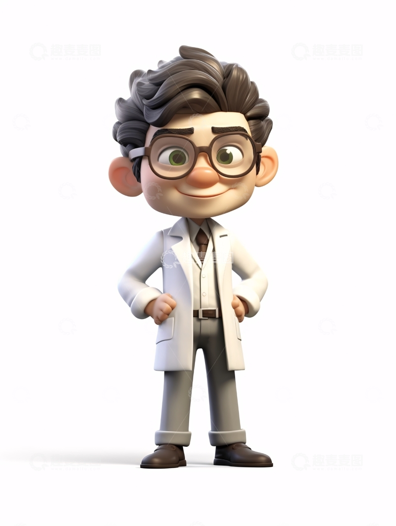 高清大图下载【趣麦麦图】卡通科学家