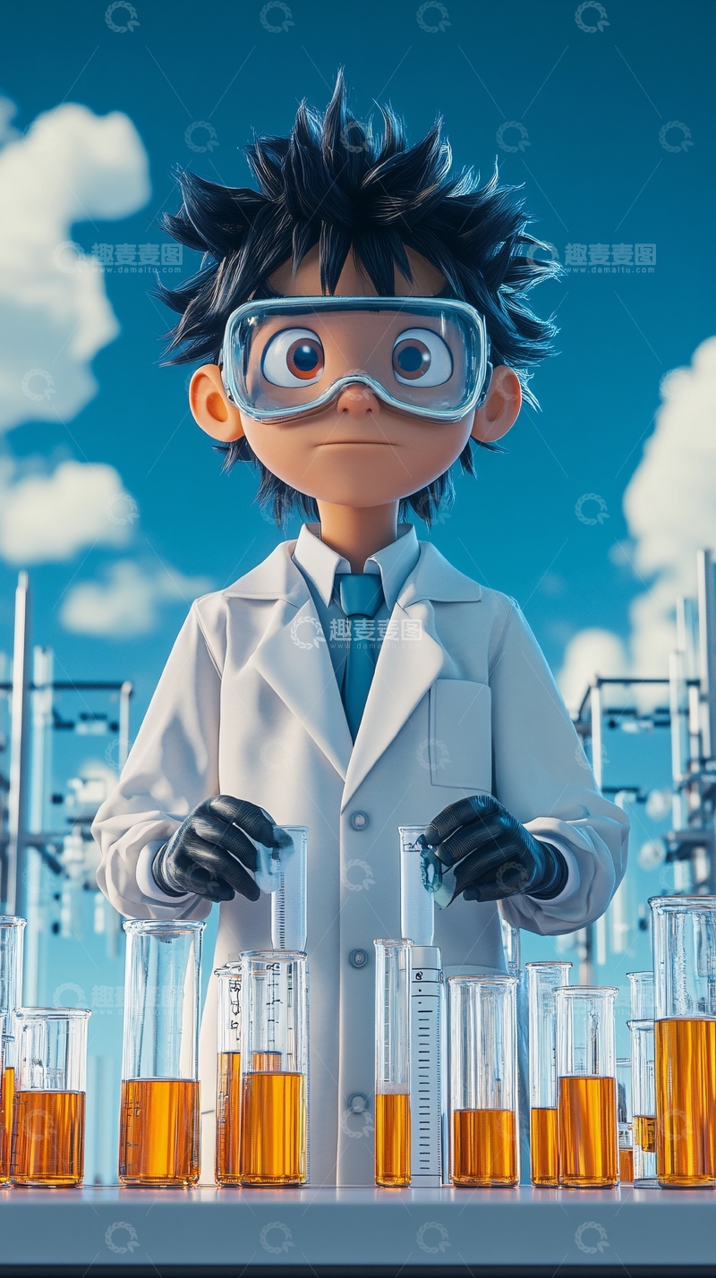 高清大图下载【趣麦麦图】少年科学家