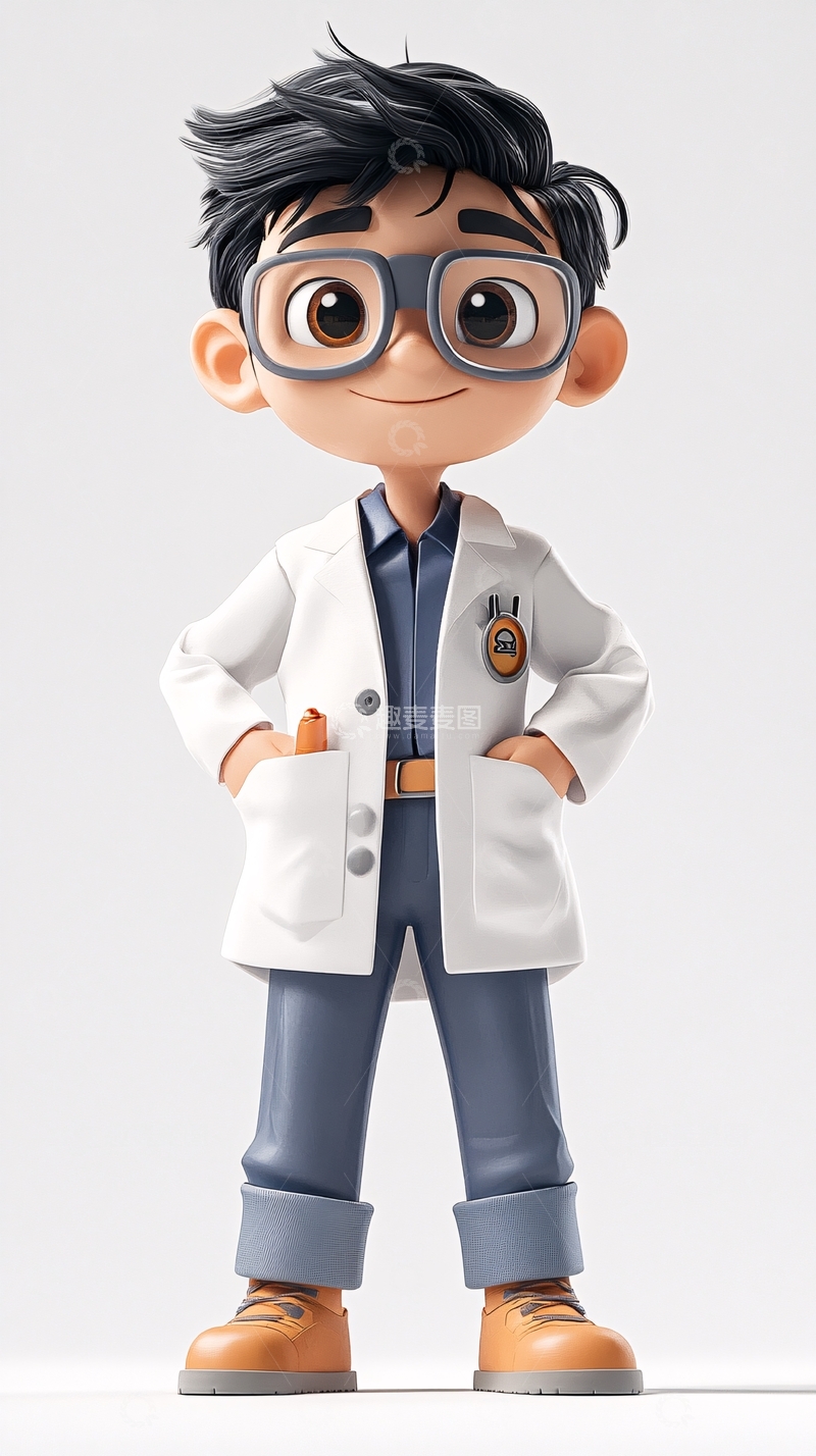 高清大图下载【趣麦麦图】可爱卡通小科学家