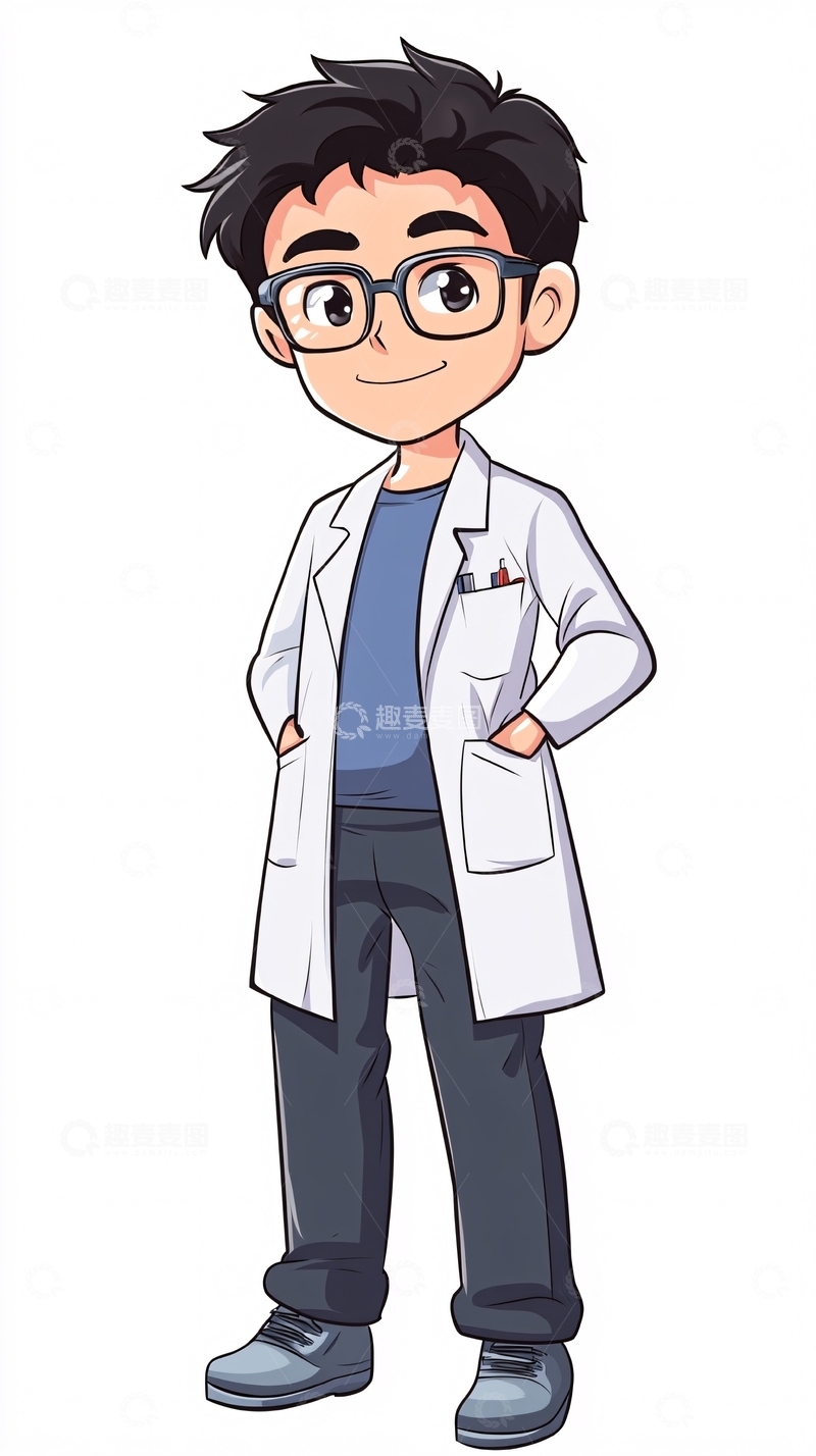 高清大图下载【趣麦麦图】卡通科学家