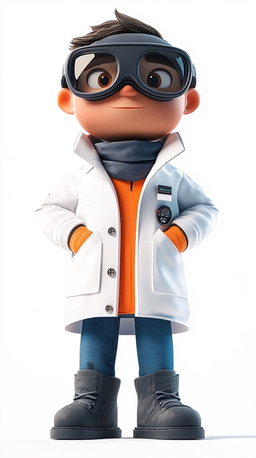 卡通小科学家