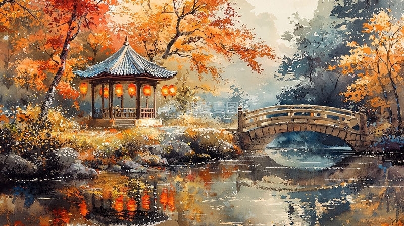 高清大图下载【趣麦麦图】秋日园林景色