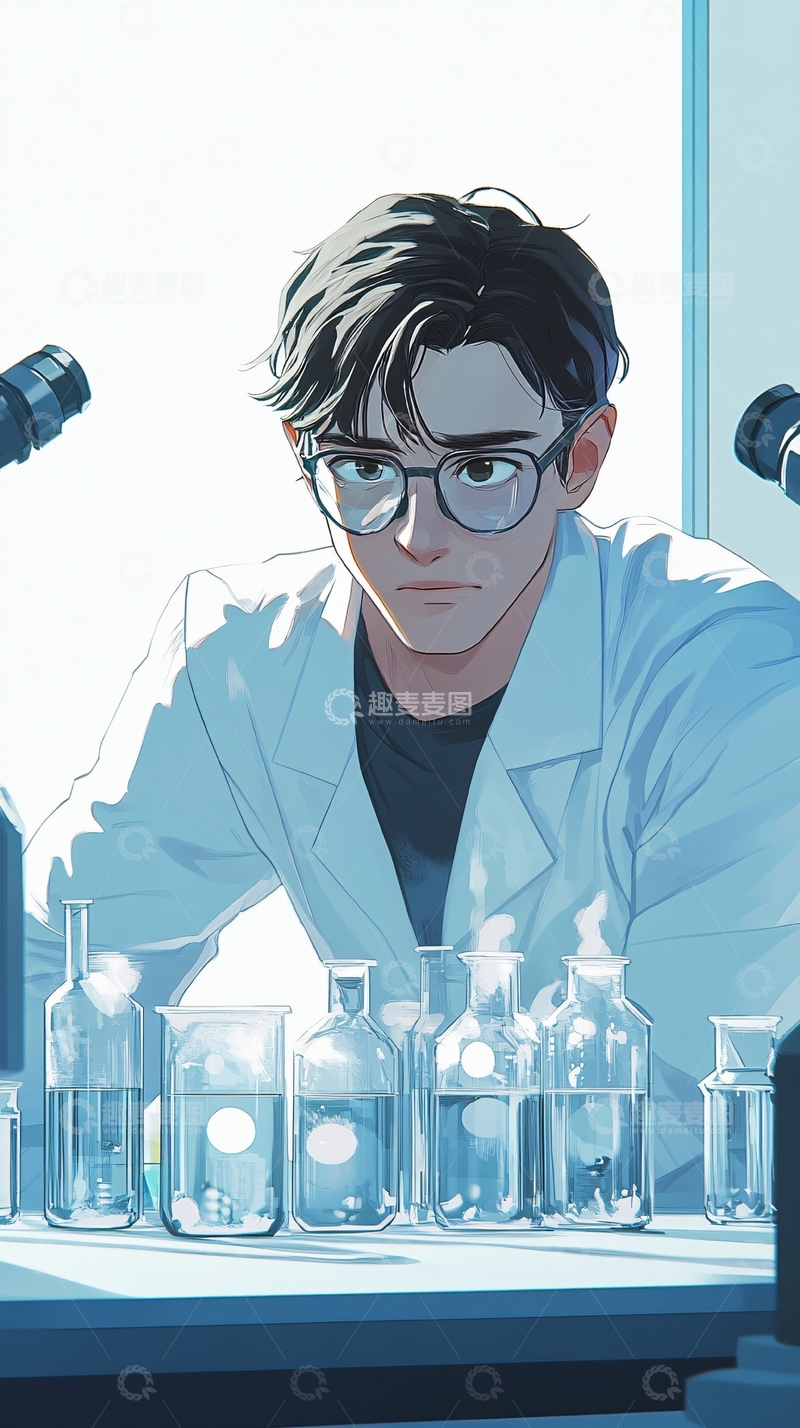 高清大图下载【趣麦麦图】帅气科学家