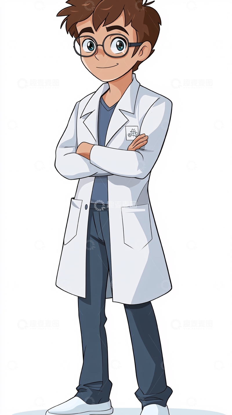 高清大图下载【趣麦麦图】卡通科学家