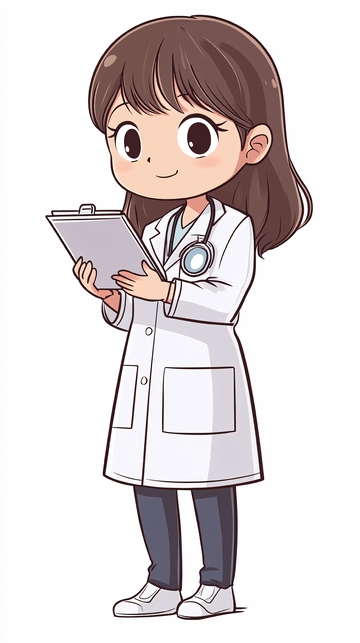 可爱卡通女医生