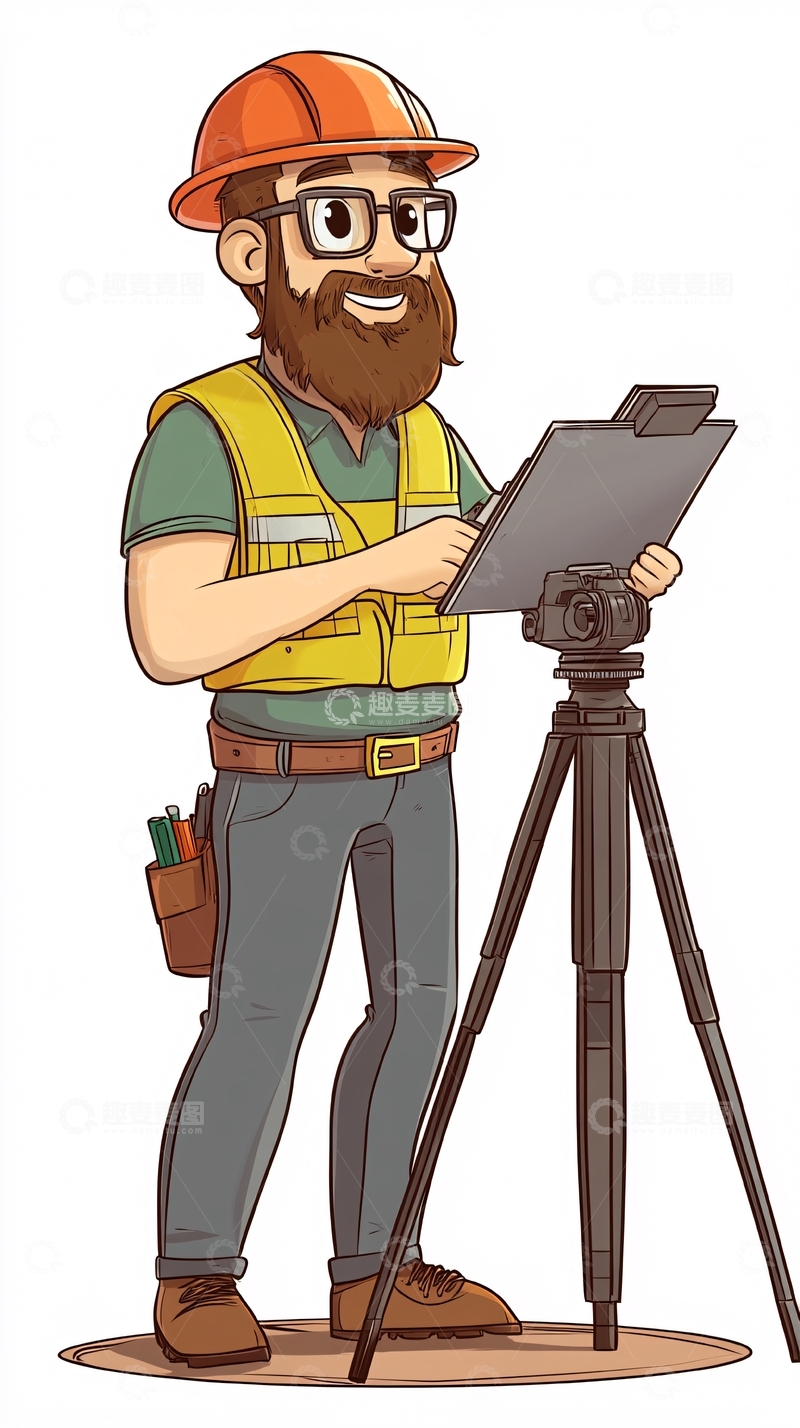 高清大图下载【趣麦麦图】戴眼镜的红帽工程师