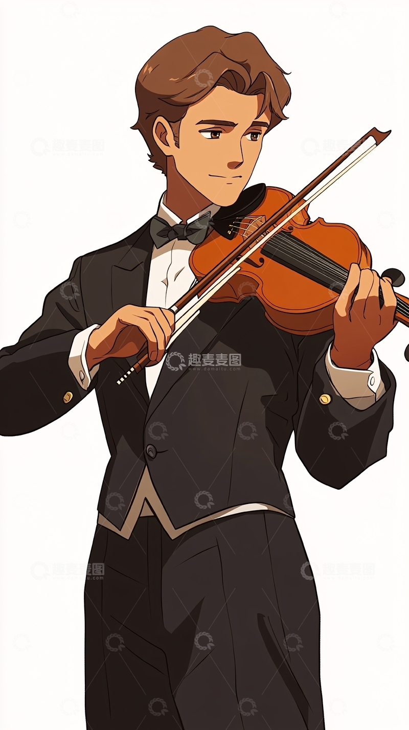 高清大图下载【趣麦麦图】帅气小提琴手