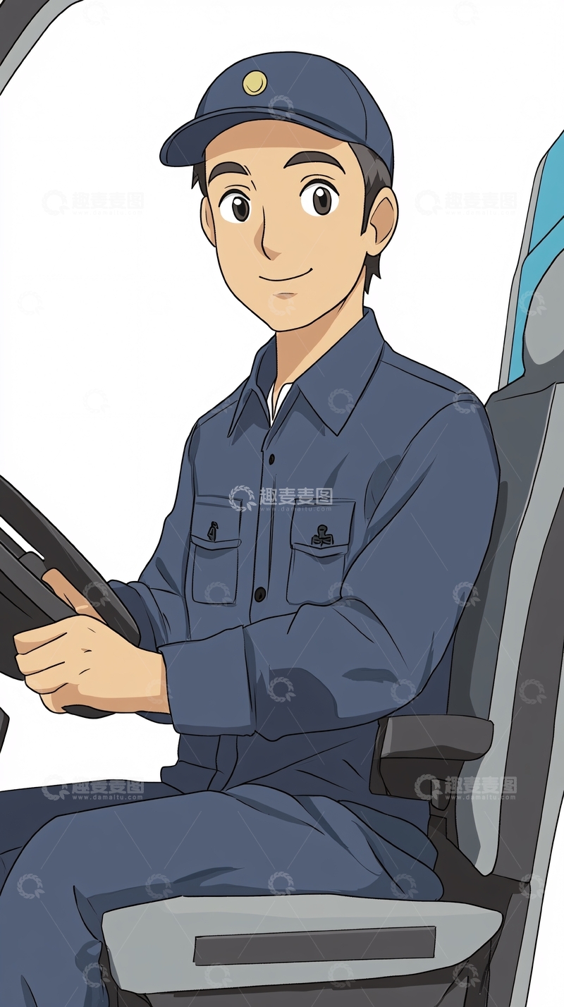 高清大图下载【趣麦麦图】卡通司机
