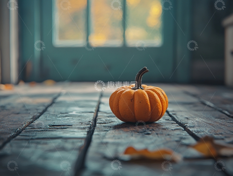 高清大图下载【趣麦麦图】木地板上的小南瓜