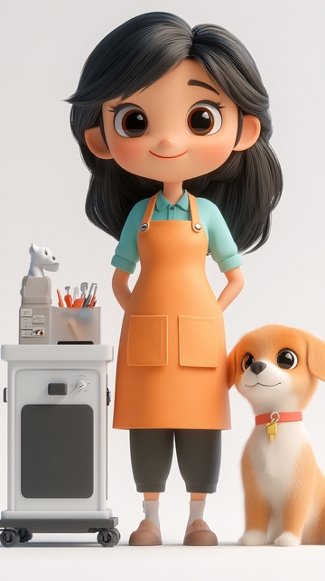 可爱卡通女孩宠物店