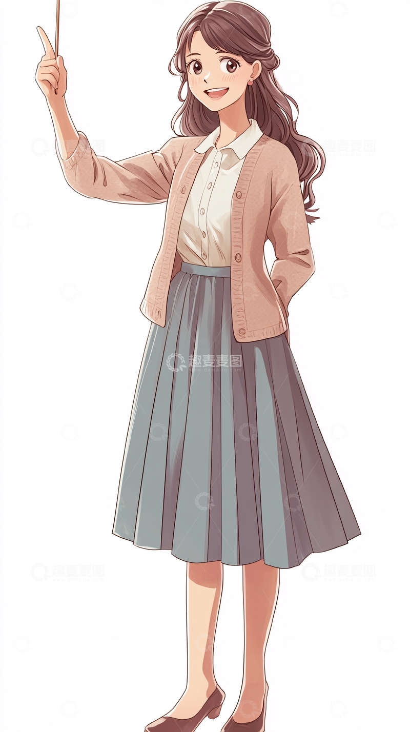 高清大图下载【趣麦麦图】温柔气质女生插画