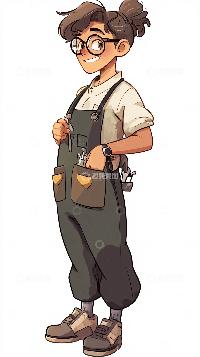 高清大图下载【趣麦麦图】戴眼镜的女孩