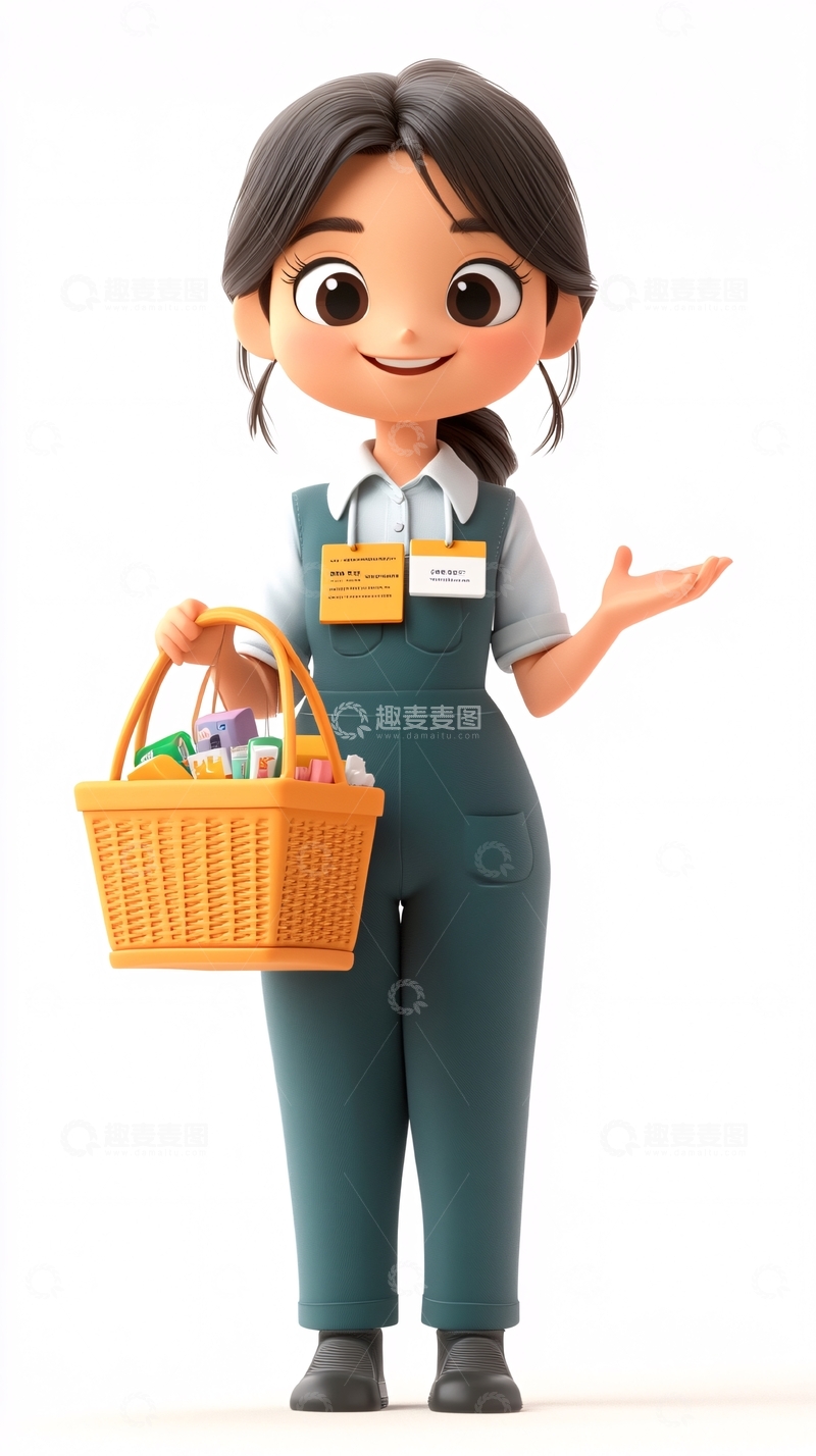 高清大图下载【趣麦麦图】卡通女生