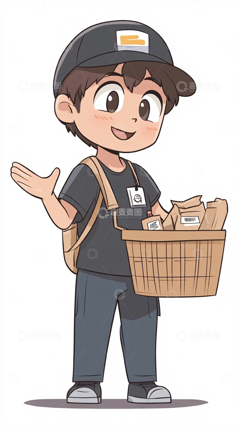 高清大图下载【趣麦麦图】卡通男孩