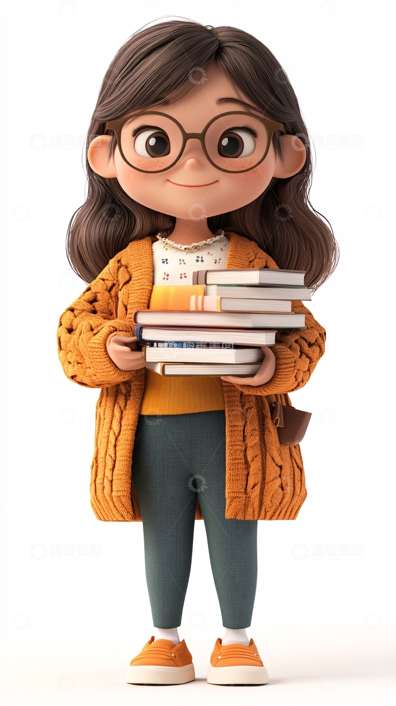 高清大图下载【趣麦麦图】可爱卡通女孩