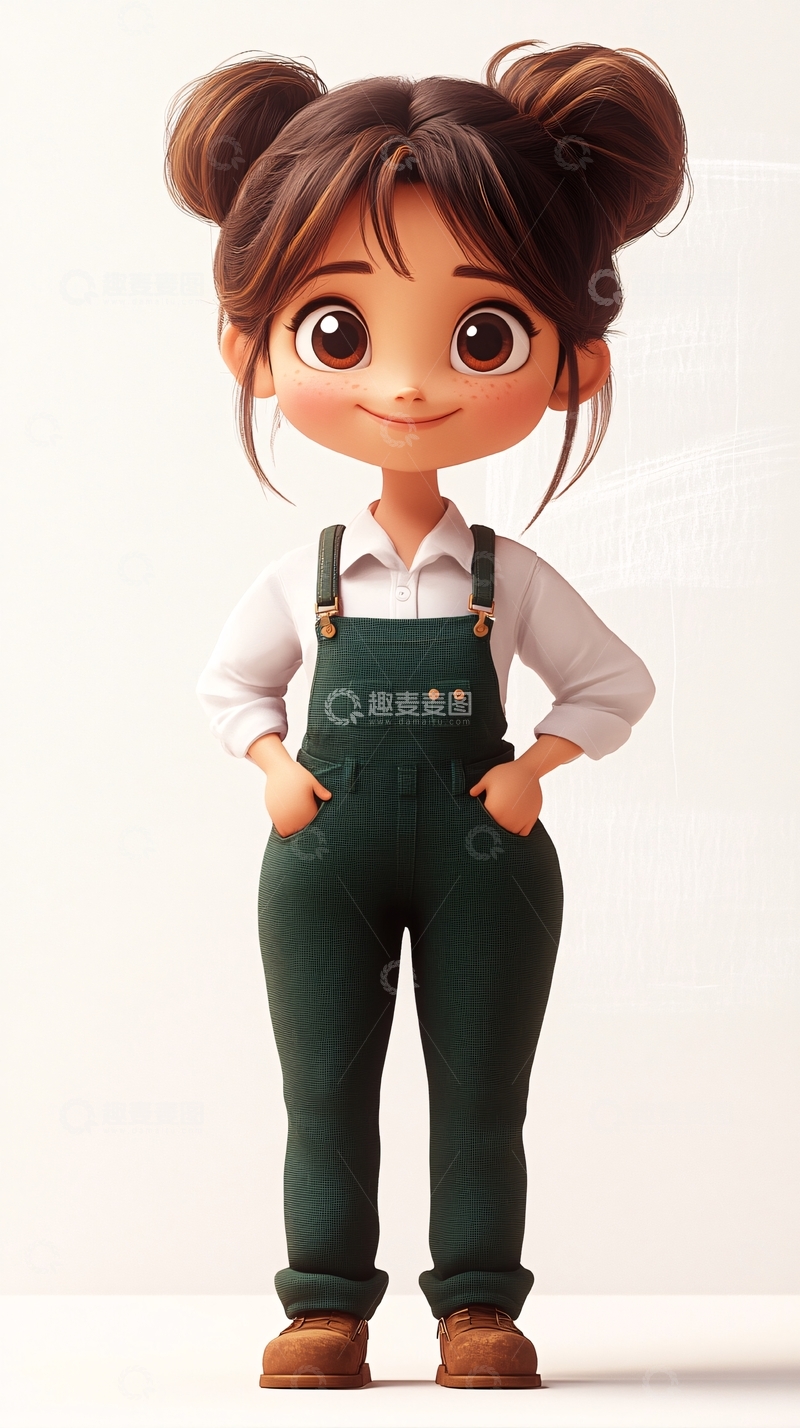 高清大图下载【趣麦麦图】可爱卡通女孩