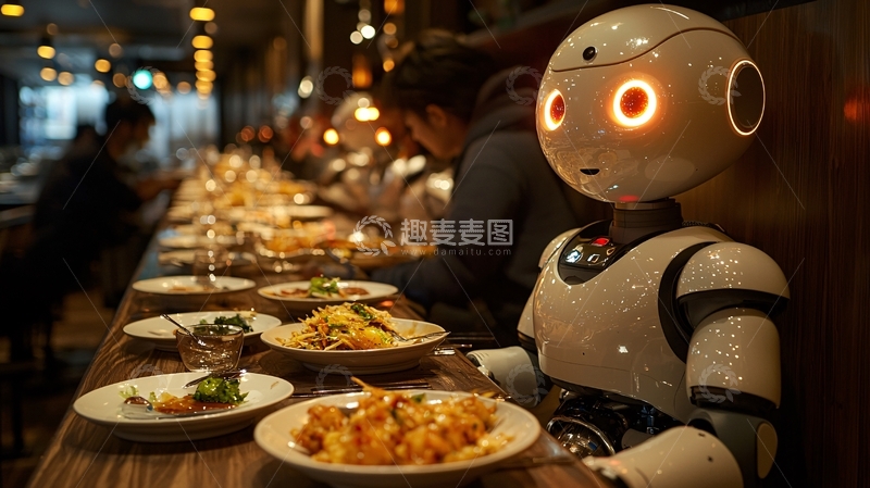 高清大图下载【趣麦麦图】机器人服务员