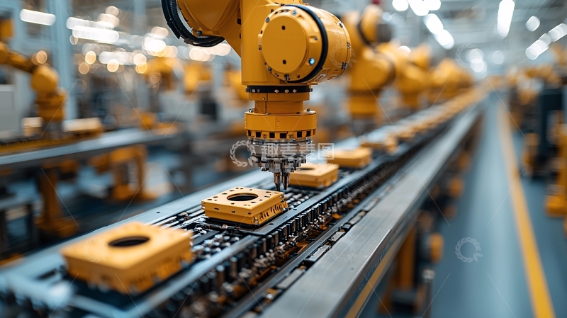 高清大图下载【趣麦麦图】工业机器人自动化生产线